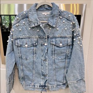 Denim & Pearl/rhinestone Jean Jacket